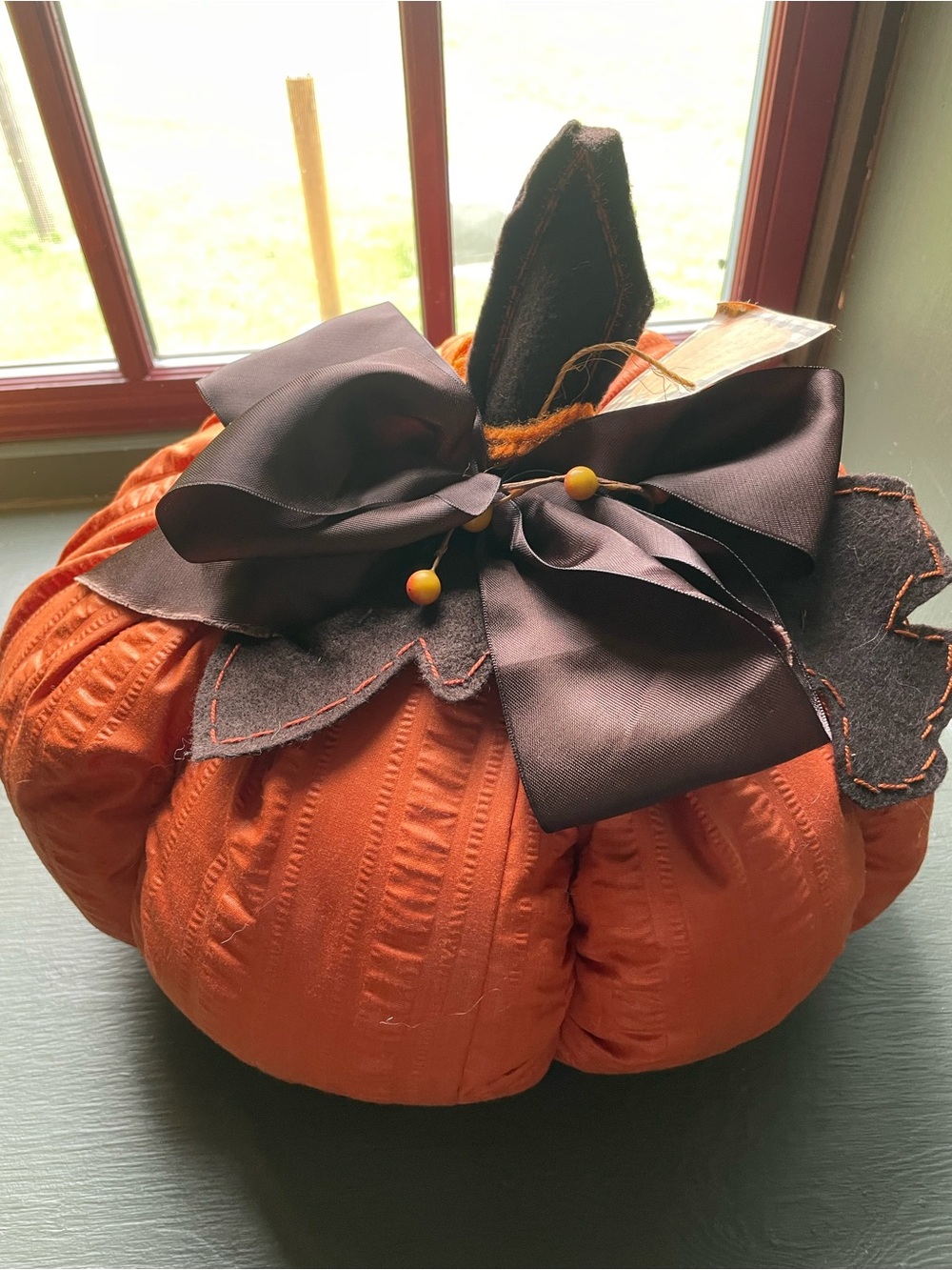 Handmade textured handmade fabric pumpkin